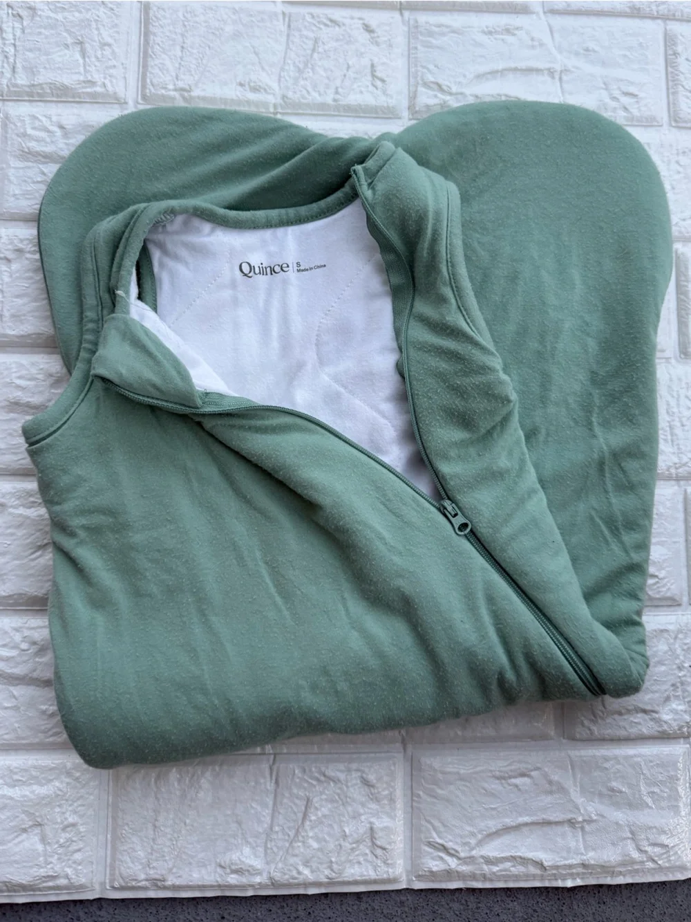 Quince  Bamboo Sleeping Bag Granite Green Two Way Zip Close Wearable small